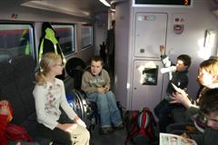 in de trein
